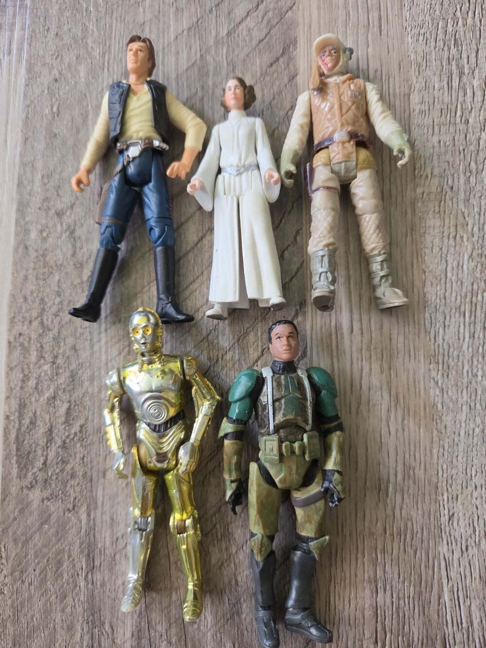 Star Wars 3.75" Action Figure Lot of 5 Hasbro 2000s Loose Han Leia C-3PO Clone